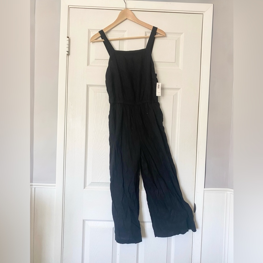 Old Navy Cotton Linen Black Jumpsuit